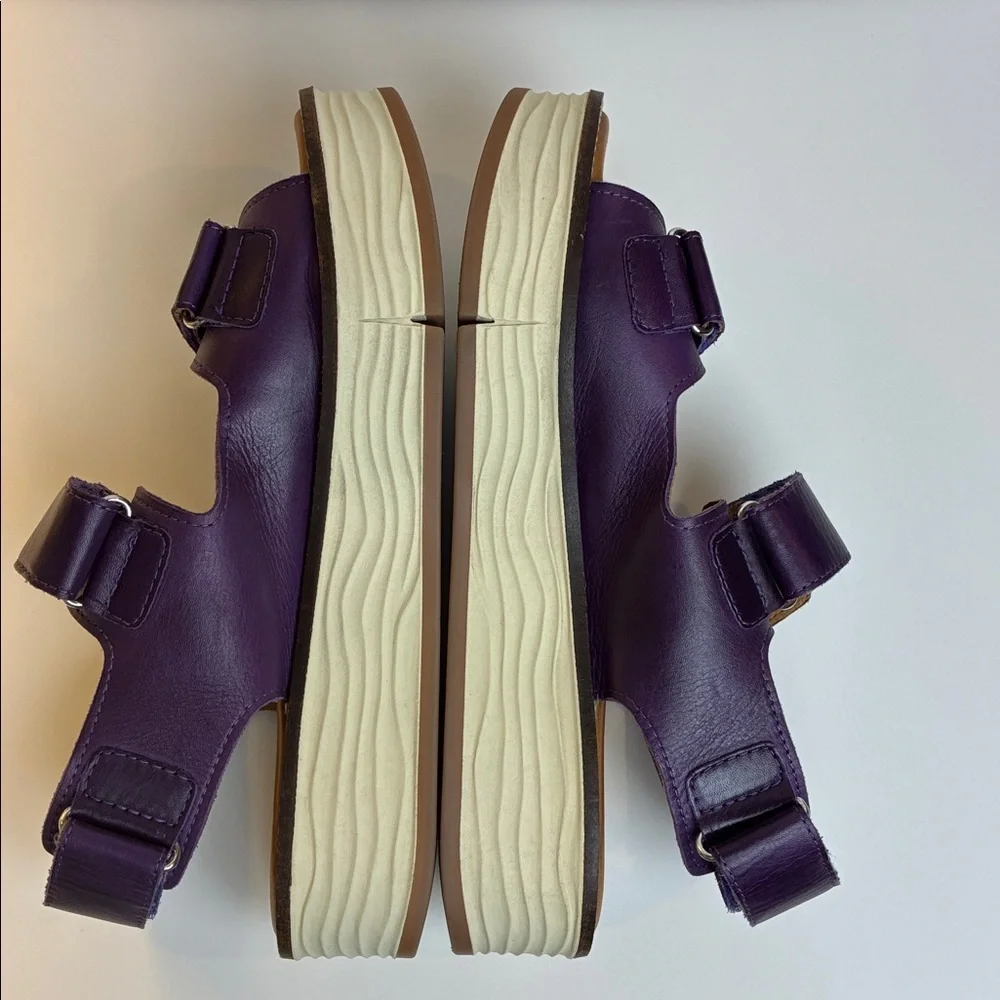 Miz Mooz Violetta Sandal Eggplant Purple Sz 40 US 9-9.5 Comfort Lug Sole Sport